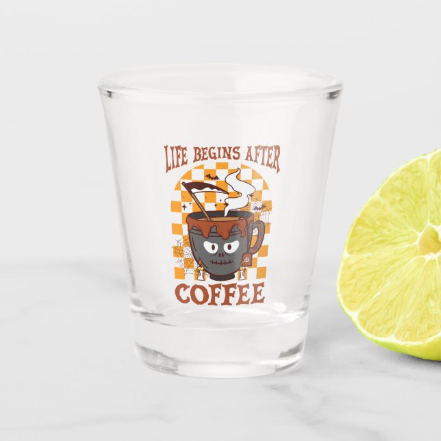 Copo De Shot A Vida Começa Após O Café (Frente)