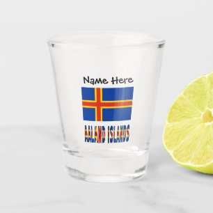 Copo De Shot Aaland Islands and Ålander Flag with Your Name