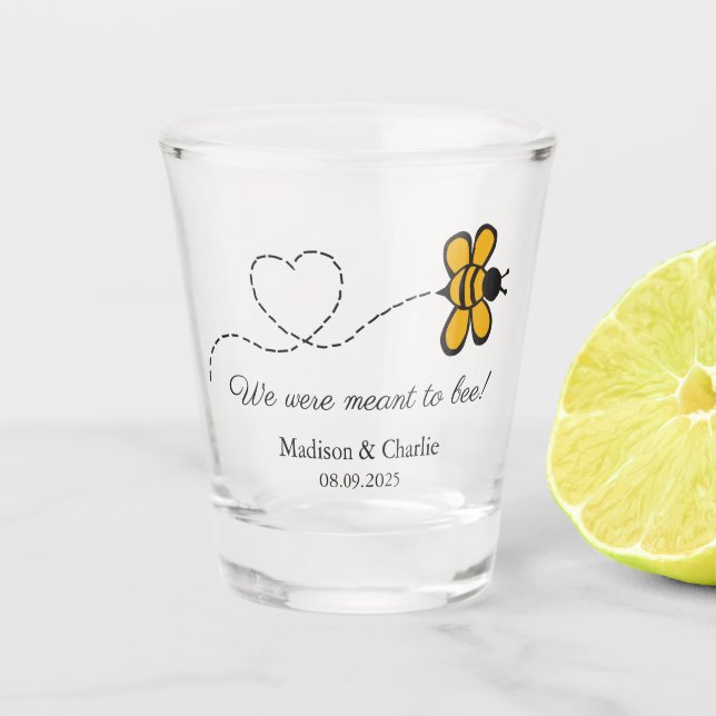 Copo De Shot Abelha de Amor de Texto Personalizado (Frente)