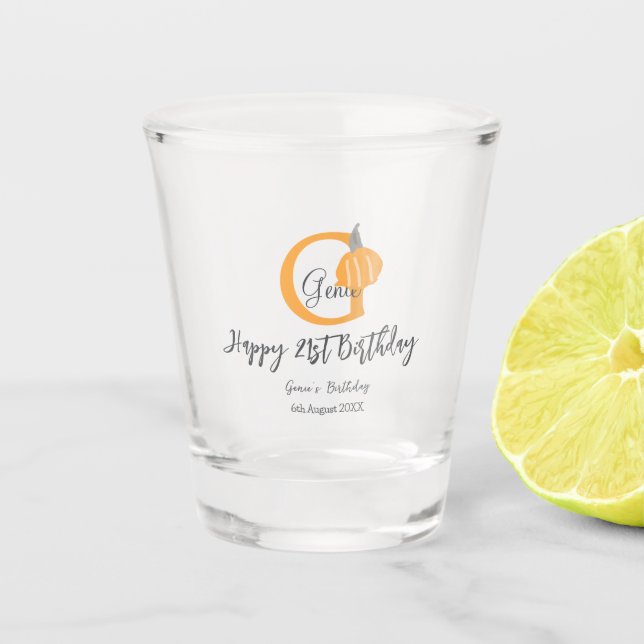 Copo De Shot Abóbora-de-laranja no outono 21 rua cinza queda pa (Frente)