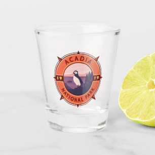 Copo De Shot Acadia National Park Puffin Retro Compass Emblem