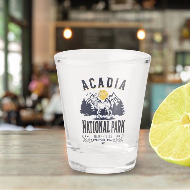 Copo De Shot Acadia National Park Rustic Landscape (Criador carregado)