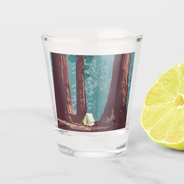 Copo De Shot Acampamento de Barraca do Parque Nacional Sequoia  (Frente)