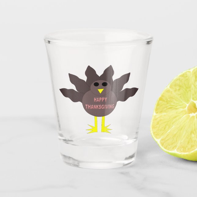 Copo De Shot Ação de Graças Dependeu a Turquia (Frente)