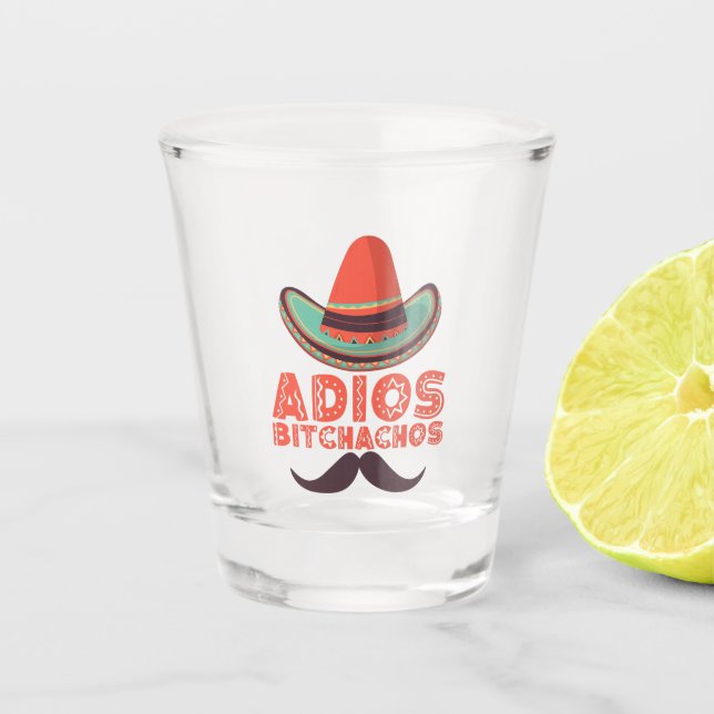 Copo De Shot Adeus Bitchachos Sombrero Retro Cinco De Mayo (Frente)