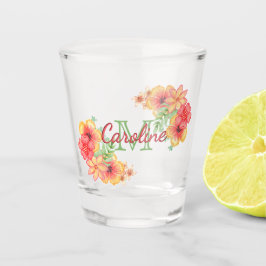 Copo De Shot Adorável Floral Aquarela Personalizada de Primaver