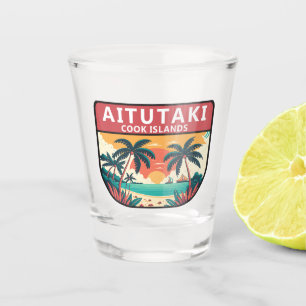Copo De Shot Aitutaki Cook Islands Retro Emblem