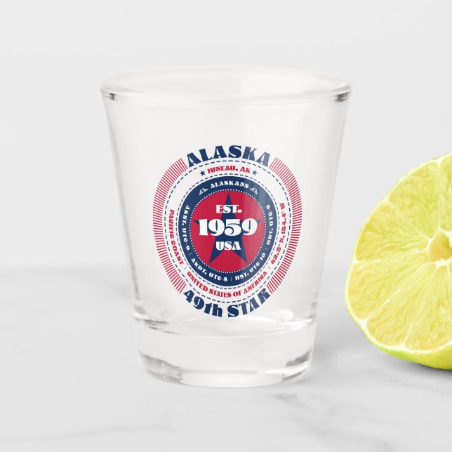 Copo De Shot Alaska 49th Star Patriotic Shot glass (Frente)