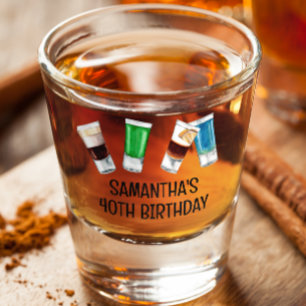 Copo De Shot Álcool de Tinta festa de aniversário Personalizado