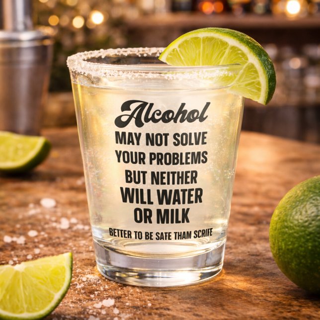 Copo De Shot Álcool Engraçado Pode Não Resolver Seus Problemas (Criador carregado)