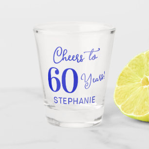 Copo De Shot Alegria Azul Real pelos 60 Anos Aniversário de 60