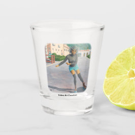 Copo De Shot Alienígena Roller Skating Fantasy Art Shot Glass