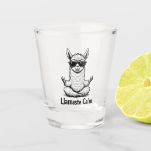 Copo De Shot Alpaca Fique Calma Llamaste Lama Yoga Engraçado