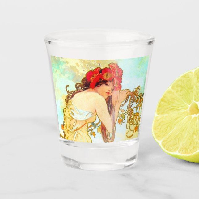 Copo De Shot Alphonse Mucha Art Nouveau Summer (Frente)