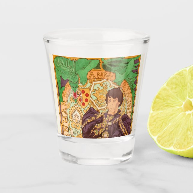 Copo De Shot Alphonse Mucha Prince e Dragon (Frente)