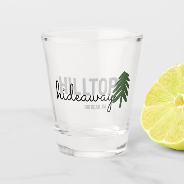 Copo De Shot Aluguer De Cabina De Pinheiro De Montanha - (Frente)