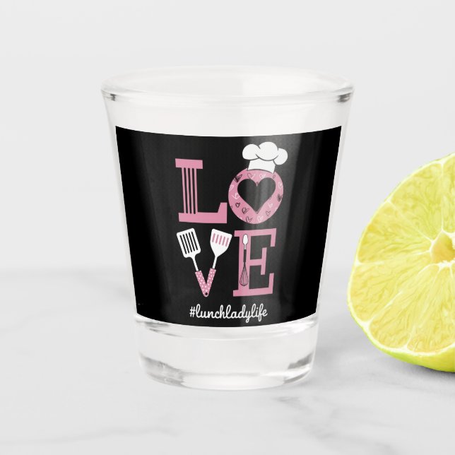 Copo De Shot Ama a Vida de Senhora do Almoço Presentes Divertid (Frente)