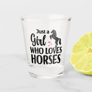 Copo De Shot Amante Engraçado de Cavalo, apenas uma garota que