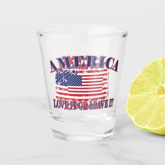 Copo De Shot América Ame ou Deixe-a (Frente)