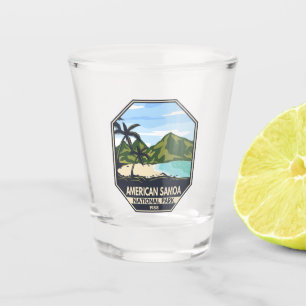 Copo De Shot American Samoa National Park Retro Emblem