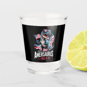 Copo De Shot Amerisaurus T Rex Dinossauro 4 De Julho Bandeira A