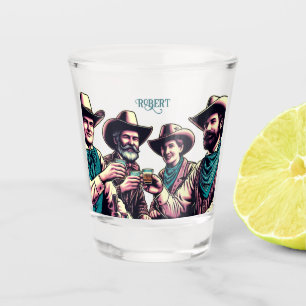 Copo De Shot Amigos Cowboy Bebendo Tiros Personalizado