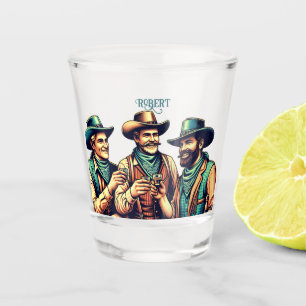 Copo De Shot Amigos Cowboy Bebendo Tiros Personalizado