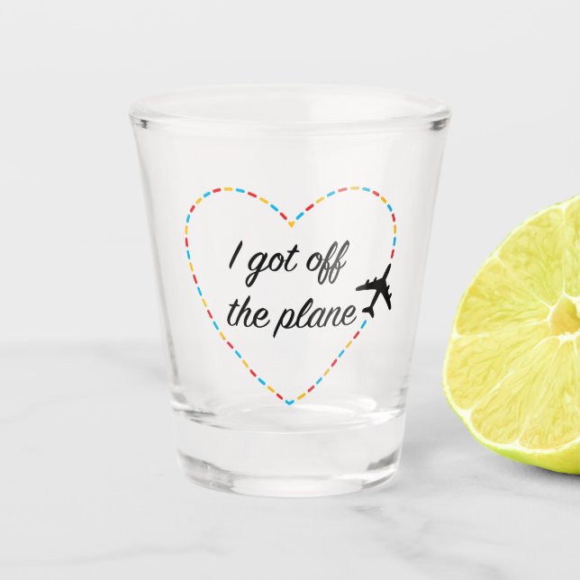 Copo De Shot Amigos "Eu Saí do Avião" Vidro de Atirador (Frente)