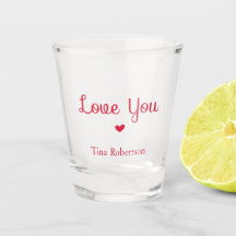 Amo você vermelho coração branco personalizado