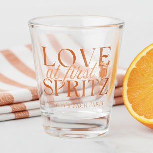 Copo De Shot Amor na Primeira Bachelorette Laranja Moderna Spri
