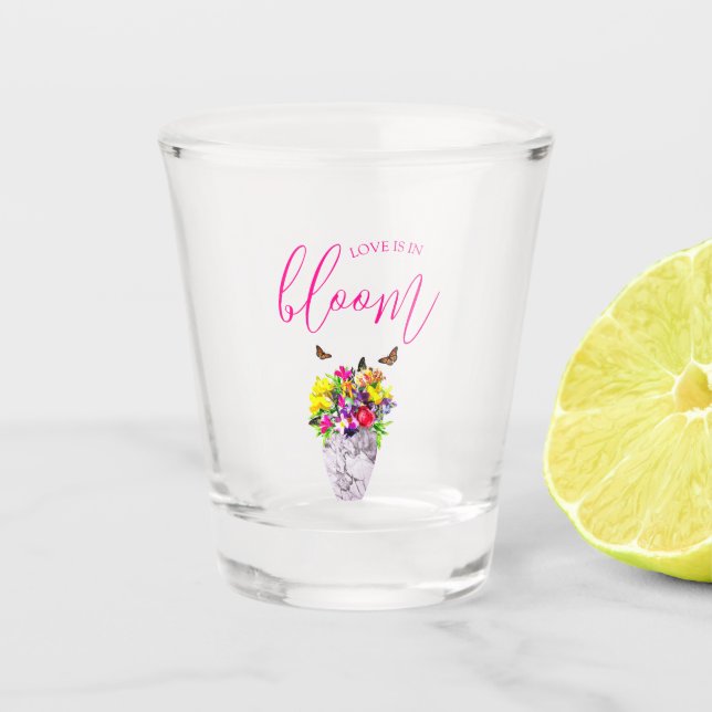 Copo De Shot Amor No Bloom Floral Wedding (Frente)