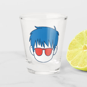 Copo De Shot Anime, cabelo azul e desenhos animados