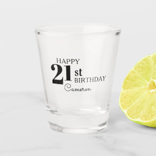 Copo De Shot aniversário de 21 anos Feliz da Tipografia legal c