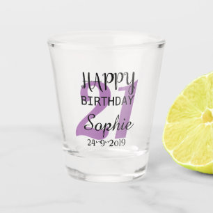 Copo De Shot Aniversário de 21 anos personalizado