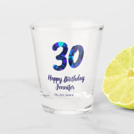 Copo De Shot aniversário de 30 anos adicionar nome data ano azu