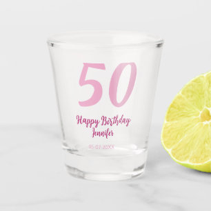 Copo De Shot aniversário de 50 anos adicionar nome data ano ros