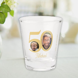 Copo De Shot aniversário de 50 anos moderno divertido nome em s