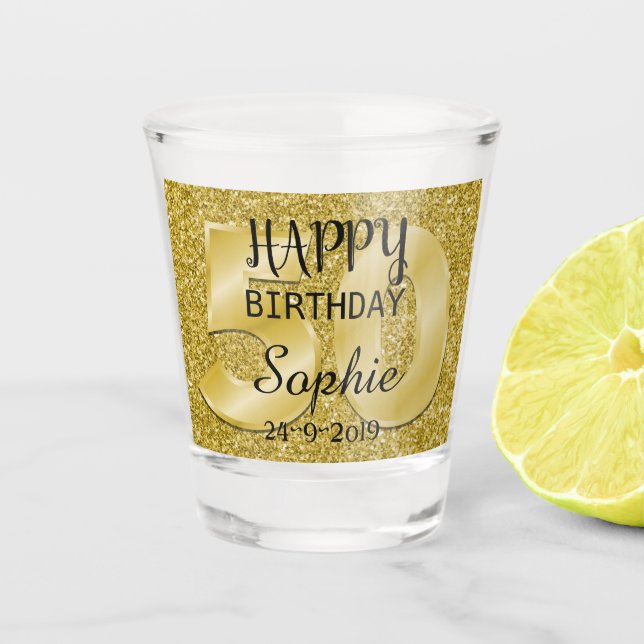 Copo De Shot Aniversário de 50 anos Personalizado (Frente)