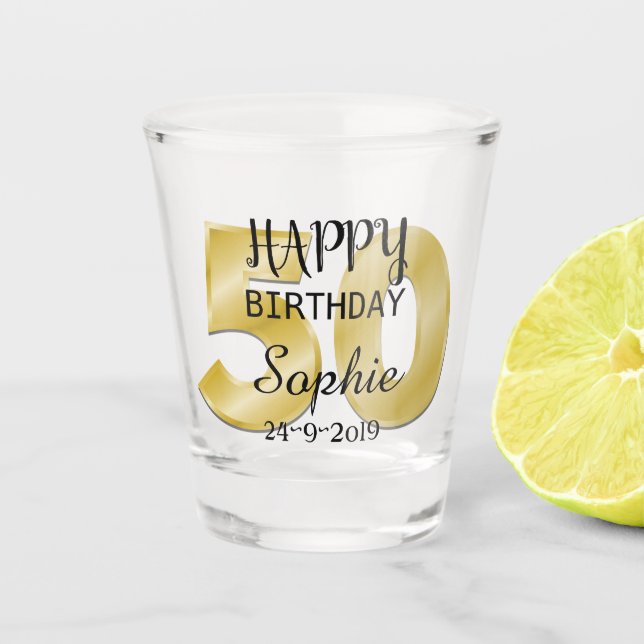 Copo De Shot Aniversário de 50 anos personalizado (Frente)