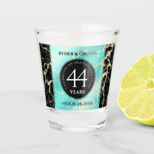 Copo De Shot Aniversário de Casamento da 44 Turquesa Elegante