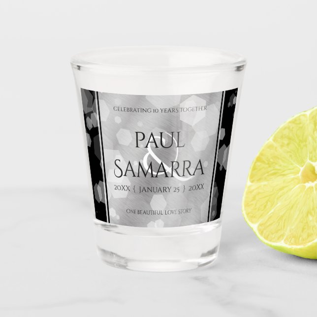 Copo De Shot Aniversário de Casamento de 10ª Tin (Frente)