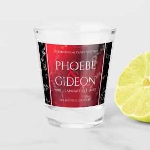 Copo De Shot Aniversário de Casamento do Elegante 42º Jasper