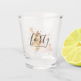 Copo De Shot Aniversário de Mulher Rosa e Dourada