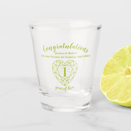 Copo De Shot Aniversário do Peridot 1 ano de amor gem verde