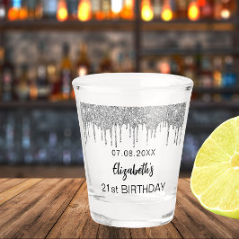 Copo De Shot Aniversário, drenagem de prata