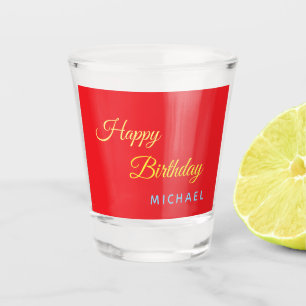 Copo De Shot Aniversário Nome Minimalista Pessoal Moderno