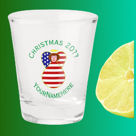 Copo De Shot Anjo de Cabelo Vermelho do Natal Bandeira Personal