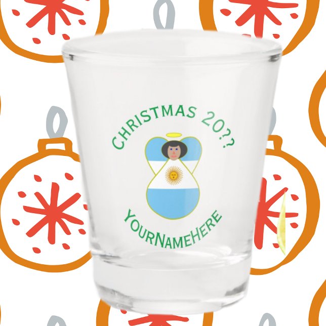 Copo De Shot Anjo de Natal Personalizado com a Bandeira Argenti (Criador carregado)
