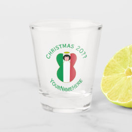 Copo De Shot Anjo de Natal Personalizado com Bandeira Italiana