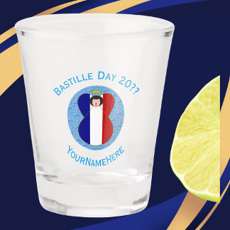 Copo De Shot Anjo Francês Dia de Bastilha Personalizado